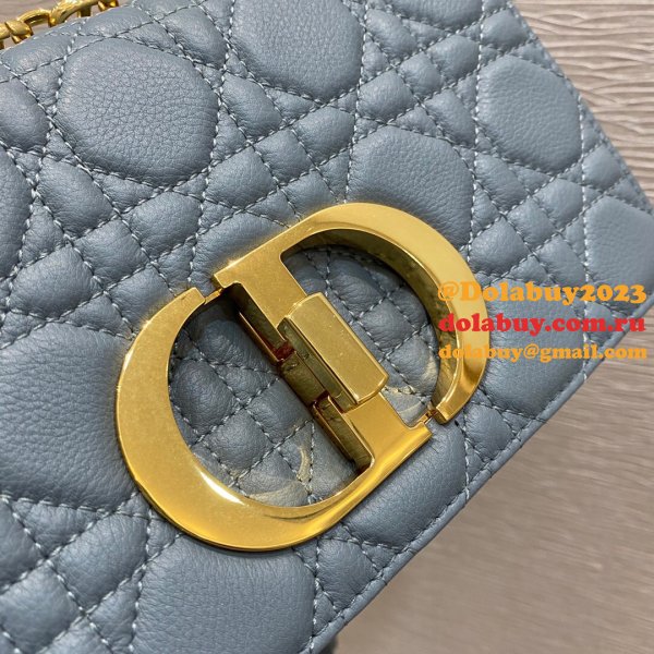 High Quality Dior Caro 20cm replica blue bags