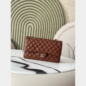 Top Quality CC Flap Lambskin Camel handbag 25cm