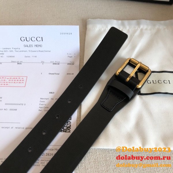 UK Gucci 30mm Replica Belt Black