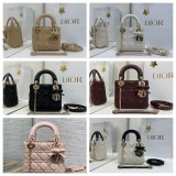 Dior Or Mini Lady Dior Bag with Chain