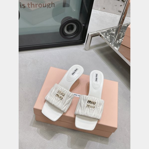 Perfect Luxury Replica Miu Miu high heel slippers Shoes