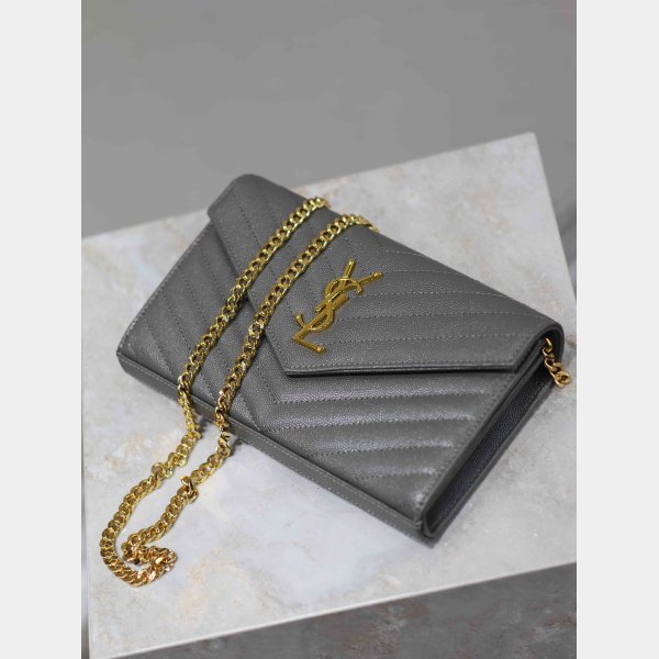 Quality YSL Designer 393953/377828 Caviar Leather Envelope Bag