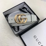 Best Gucci Replica Leather Belt With Double G White Buckle