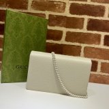 Top Luxury GG Gucci Replicas 497985 Marmont leather mini Chain Wallets bag