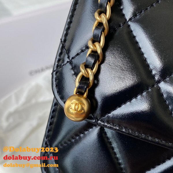 1:1 Replica AS2649 Calfskin & Gold-Tone Metal Flap Bag