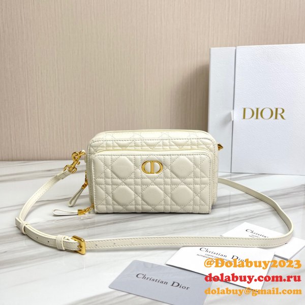 High Quality Dior Caro Bag Brown Supple Cannage Calfskin