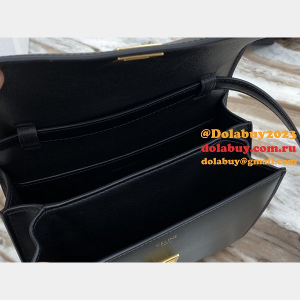 Replica Celine Teen Classic Leather Shoulder Black Bag