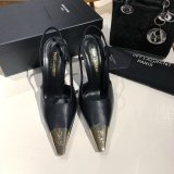 Luxury Saint Laurent Slingback Pumps In Patent Leather