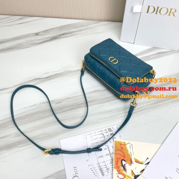 High Quality Dior Caro Bag Brown Supple Cannage Calfskin