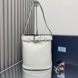 Prada Buckle leather bucket bag with belt 1BE085