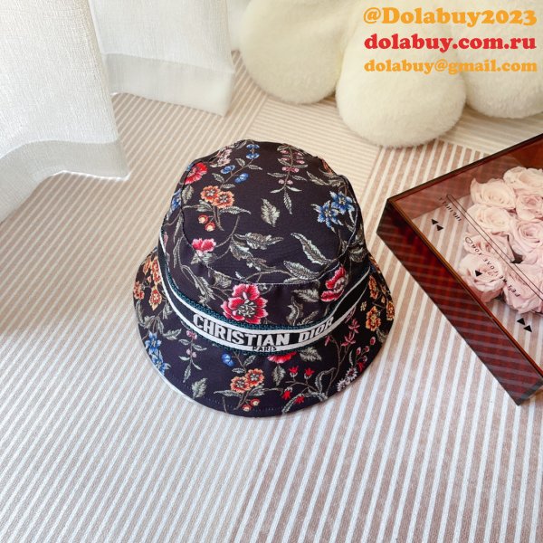 Best Christian Dior Colorblock bow Fisherman hat