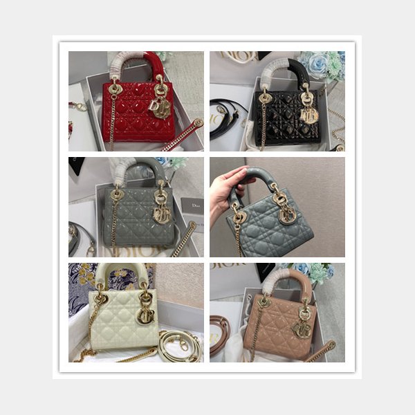 High Quality Christian Dior Lady patent leather 17CM Bag mini