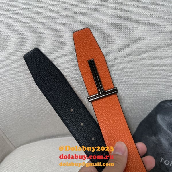 TOM FORD Leather Reversible T Belt 38mm