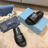 Replica Prada Black And White Leather slides