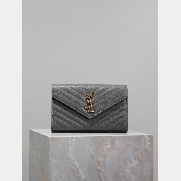 Quality YSL Designer 393953/377828 Caviar Leather Envelope Bag