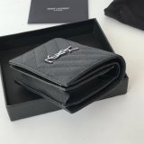 Fake YSL Saint Laurent Short MONOGRAM 459738 Black Wallet