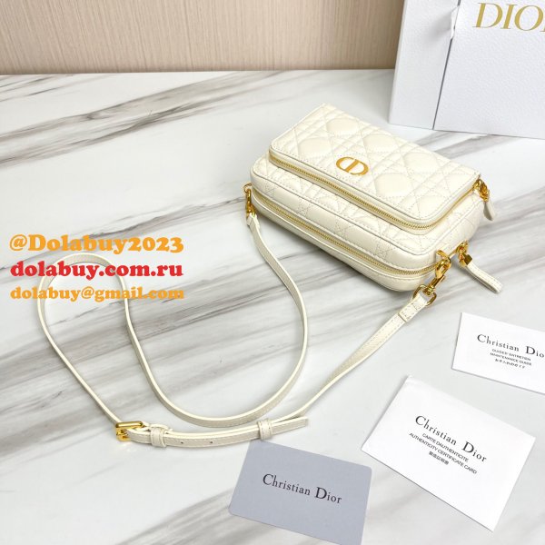 High Quality Dior Caro Bag Brown Supple Cannage Calfskin