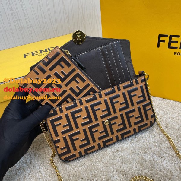 Fendi Best Fashion 212200 Maca embossing Apricot Bags