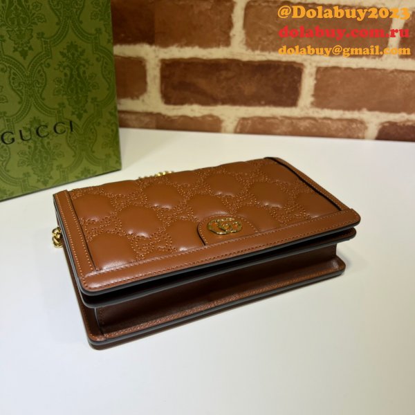 Gucci Our Replica Designer 723787 GG Matelassé Chain Wallet