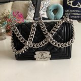 High Quality CC Le Boy Replica Best Black Bags lambksin 20cm