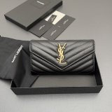 CASSANDRE MATELASSe LARGE FLAP WALLET IN GRAIN LEATHER