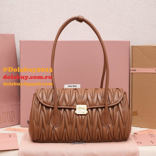Miu Miu Matelasse Nappa Leather Shoulder Bag 5BD265