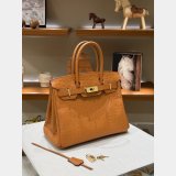 Hermes birkin 30cm calf Leather ostrich Vein bag