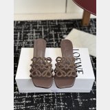 Best Loewe Petal Anagram Rhinestone Suede Heel Slide