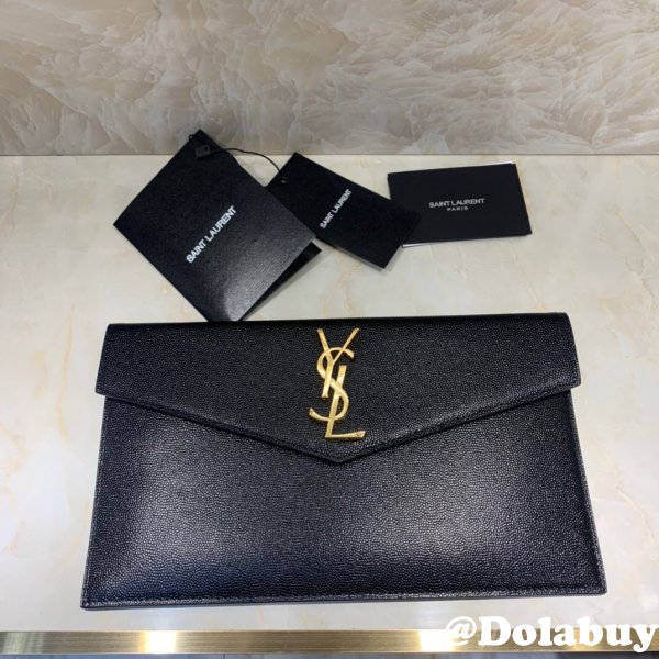 YSL AAA+ CLUTCH IN GRAIN DE POUDRE EMBOSSED LEATHER