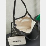MIU MIU Ivy raffia-effect and linen bag