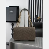 YSL LOULOU MATELASSE suede handbag in green
