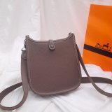 Hermes Mini Evelyne Handbags Replica Coffee