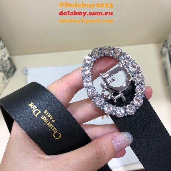 Wholesale Christian Dior AAA Belts 30mm Black Replica