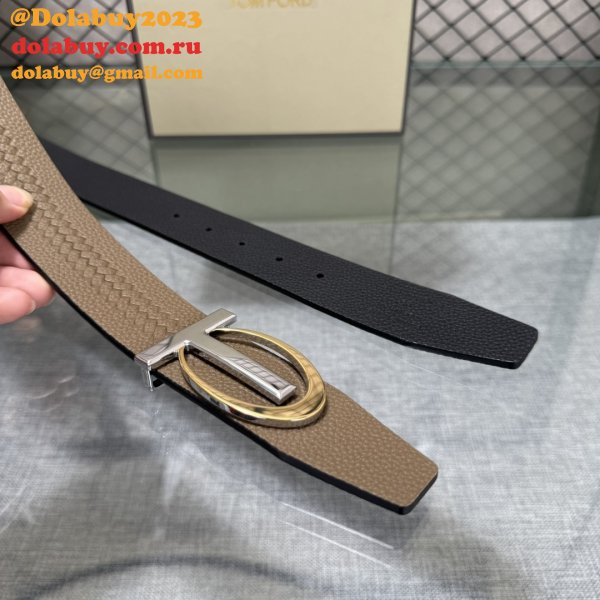 Classic TOM FORD G-Pattern Leather Belt 38MM