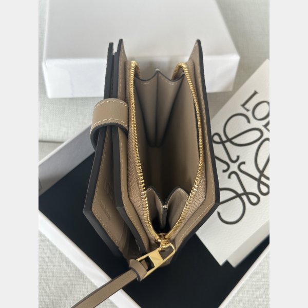 Loewe Compact zip wallet in soft grained calfskin