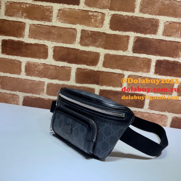 Top Quality Gucci Belt bag with Interlocking G 682933 black GG Supreme