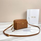 High Quality Dior Caro Bag Brown Supple Cannage Calfskin