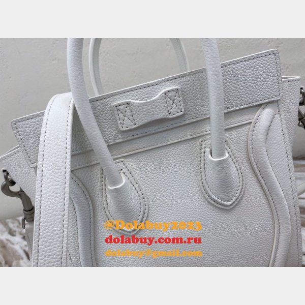 Buy Online Celine White Nano Luggage Bag-168243