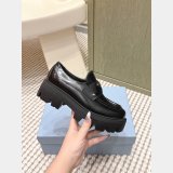 Prada Brushed leather Monolith loafers