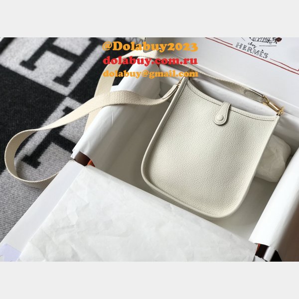 Hermes Evelyne Handbags Replica  off White