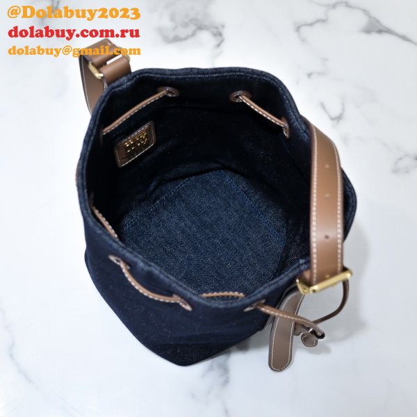 7 Star MiuMIU New Canvas Bucket 5BE089 Bag