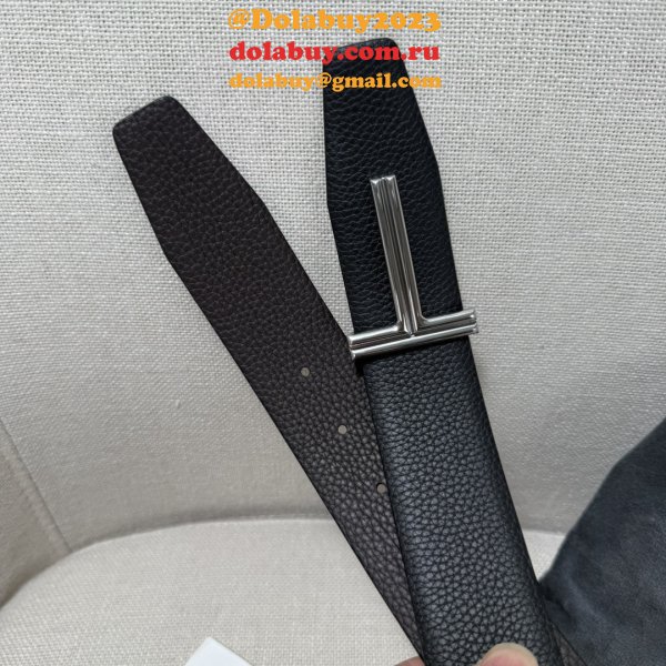 TOM FORD Leather Reversible T Belt 38mm