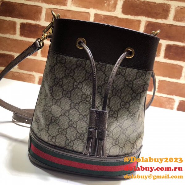 Beige/Ebony Knockoff 550621 GG Supreme Ophidia Small Bucket Bag