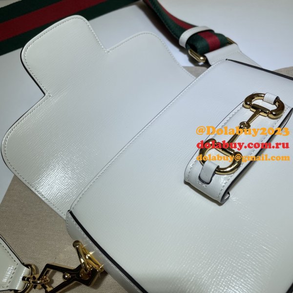 White Replica Gucci Horsebit 1955 mini 658574 bag