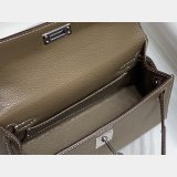 Replica Hermes Mini Kelly Epsom leather Elephant Gray Bags