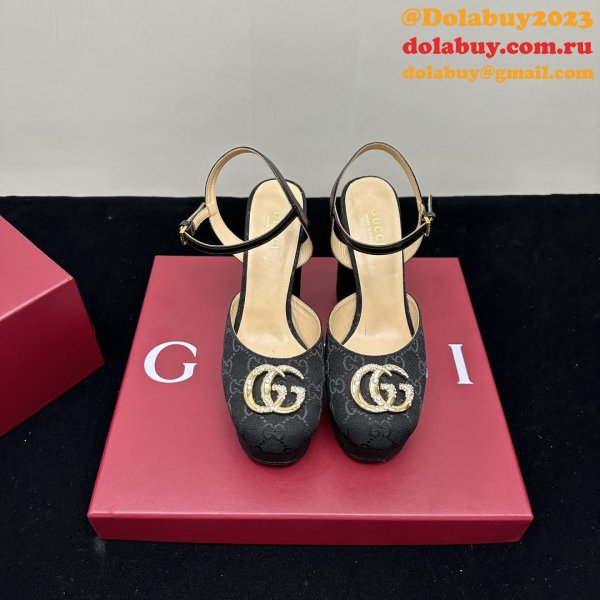 Women's Platform Pump With Double G Canvas