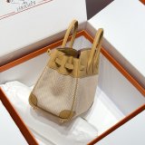 TOP Hermes Birkin handmade Stiching Handbags Swift Leather 25CM