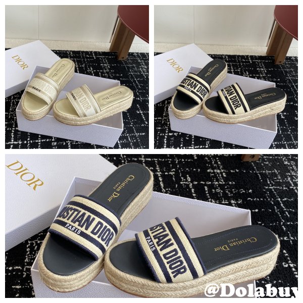 Luxury Dior Dway Platform Slide