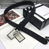 Luxury Gucci 35mm Buckle Black leather belt replica