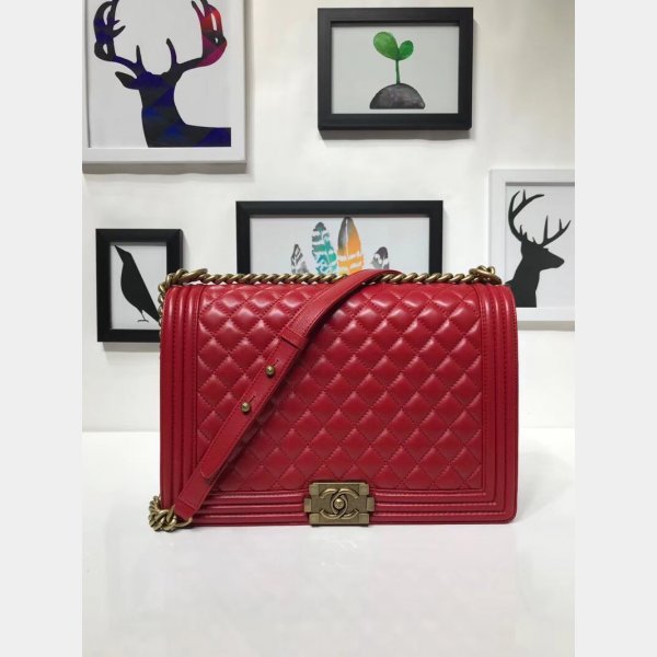 High Quality CC Le Boy Luxury Bags Lambskin 30cm